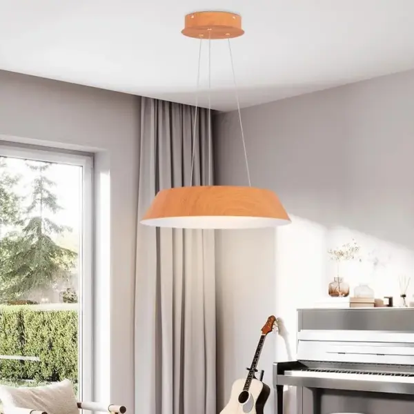 Lustre Suspension Moderne, Luminaire Suspendu LED à Lumière Chaude 3000 K, Ø 40 Cm, Naturel