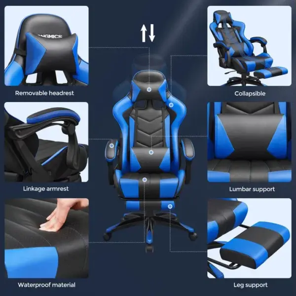 Fauteuil Gamer, Chaise Gaming, Siège De Bureau Ergonomique, Accoudoirs Synchronisés