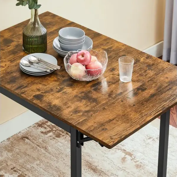 Ensemble De Table à Manger, 2 Chaises De Salle à Manger, Table Pliante, Marron Rustique Et Noir