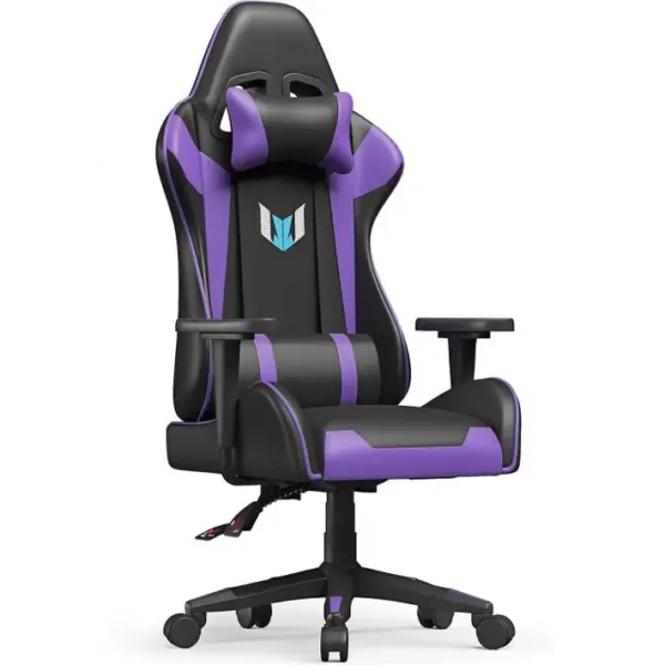 Fauteuil Gaming Ergonomique En Simili, Inclinaison Et Hauteur Réglables A 155° - Violet