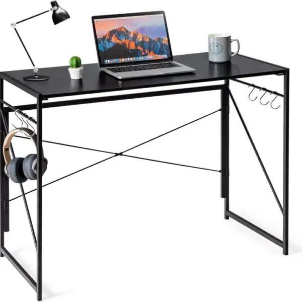 Bureau Dordinateur Pliant 100*50*75 Cm, Style Industriel/moderne Charge 115kg (noir)