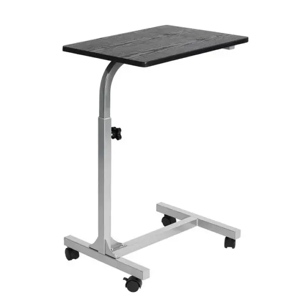 Table De Lit Pour Ordinateur Portable Hauteur Réglable Bout De Canapé Avec 4 Roulettes, Argenté