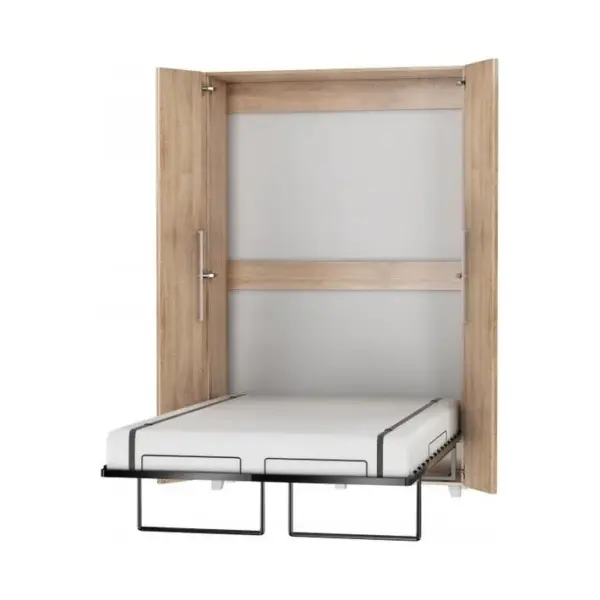 Armoire Lit Escamotable Vertical 120x200 Cm Sonoma Artisan Avec Porte Lit Rabattable Lit Mural Todor