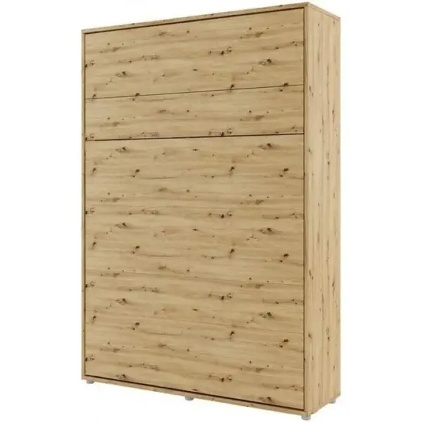 Armoire Lit Escamotable +2 Placards Vertical 140x200 Chêne Artisan Lit Rabattable Lit Muralconsus