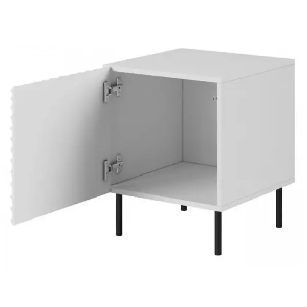 Table De Chevet Set De 2 Blanc Mat 44x54x41 Cm De Haute Qualité Hoti