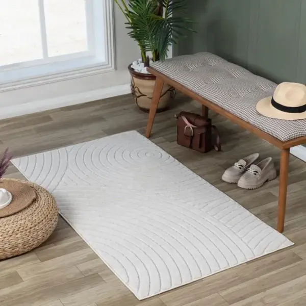 SURYA Tapis D'intérieur/extérieur Scandinave Moderne Blanc 80x150