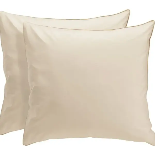 2 taies doreiller 65x65 cm DREAMEA PERCALE BEIGE