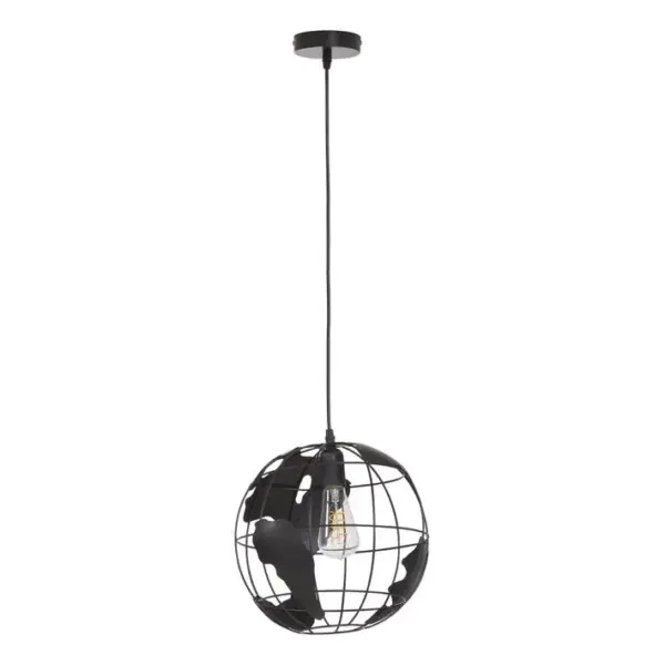 Suspension en métal D. 30 cm MAPPEMONDE 2 Noire