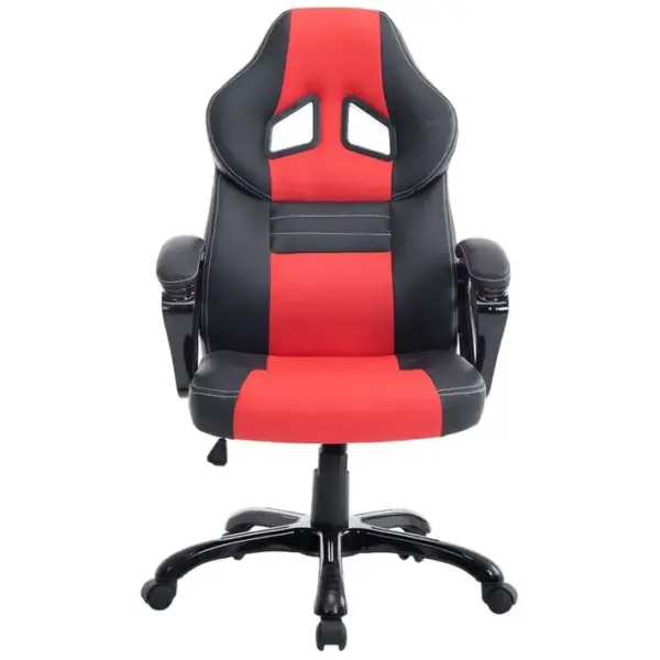 Fauteuil De Bureau Gaming Sur Roulettes Mécanisme Dinclinaison En Pvc Noir / Rouge Et Plastique