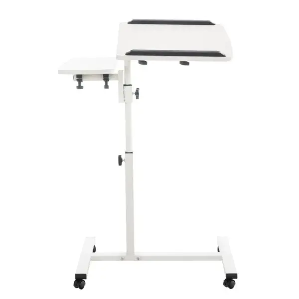 Pupitre Table Dappoint Pour Ordinateur Portable Sur Roulettes En Bois Blanc Et Métal Bur10515