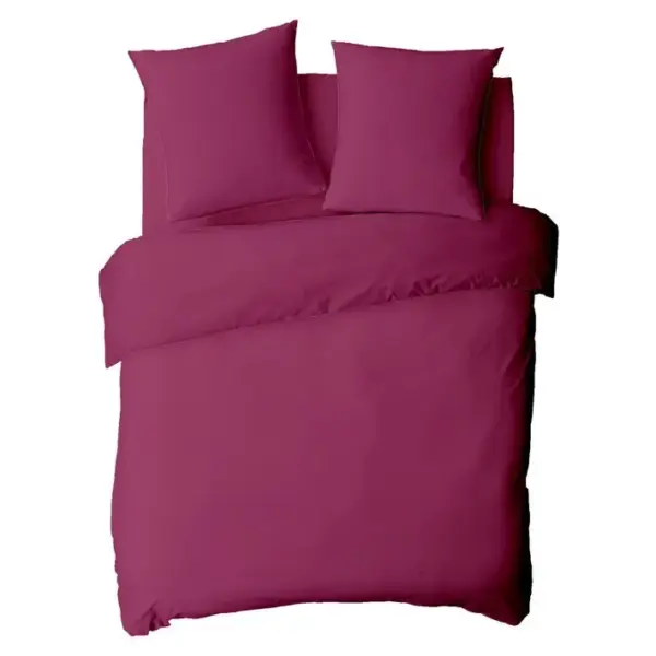 Coton Unis - Housse De Couette En Coton 57 Fils Unie Magenta 140x200cm