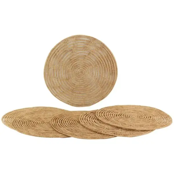 AUBRY GASPARD Sets De Table Ronds En Palmier Naturel (lot De 6)