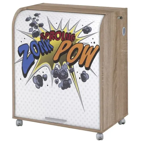 Bureau Informatique Chêne 1 Rideau - Coloris: Zonk Pow 400