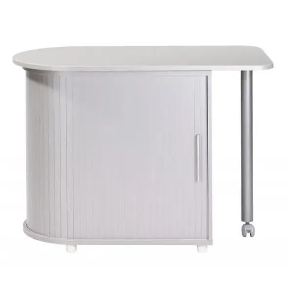 Bureau Informatique Alu Table Pivotante Et Rangement L 77 H 71.7 P 47 Cm - Coloris: Aluminium