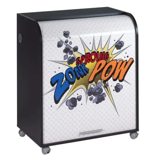 Bureau Informatique Noir à Roulettes - Coloris: Zonk Pow 400