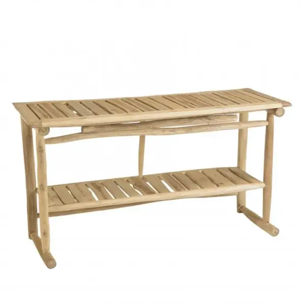 Will - Console Double Plateau En Branches De Teck Naturel