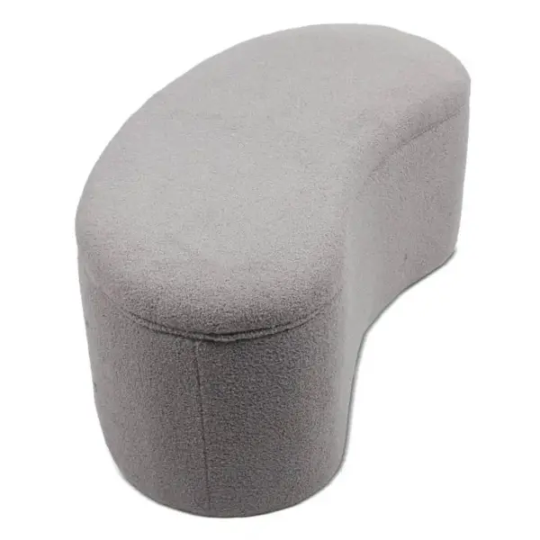 Banquette et Coffre Bouclette courbe 120cm Gris