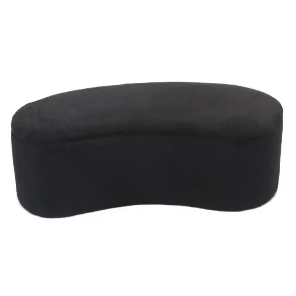 Banquette et Coffre Bouclette courbe 120cm Noir