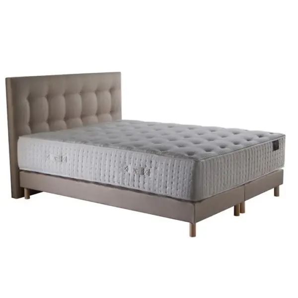 Ensemble Helios Tête De Lit Matelas Ressorts Ensaches Memoire De Forme Latex Rose Poudre 140190cm