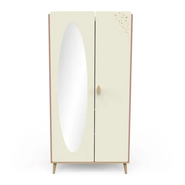 Armoire 2 portes SUZIE Rose et créme