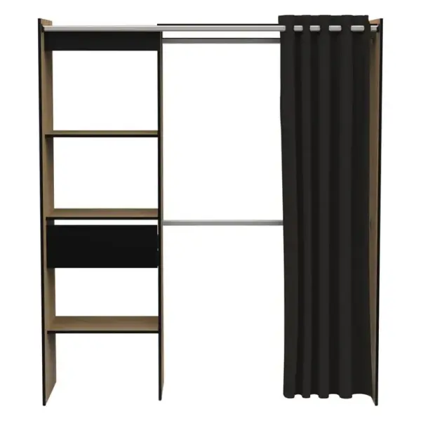 Armoire dressing extensible MOKA imitation chêne et noir