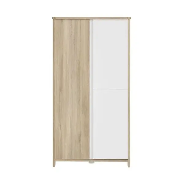 Armoire 3 Portes Bois Et Blanc Bébé - 95 X 185 Cm