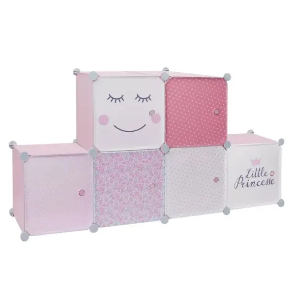 Rangement Enfant Armoire Modulable 6 Cubes Fille