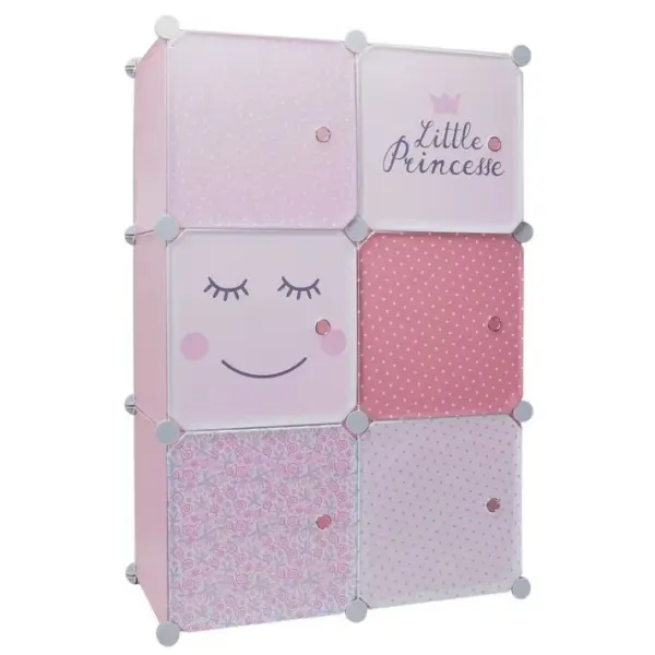 Rangement Enfant Armoire Modulable 6 Cubes Fille