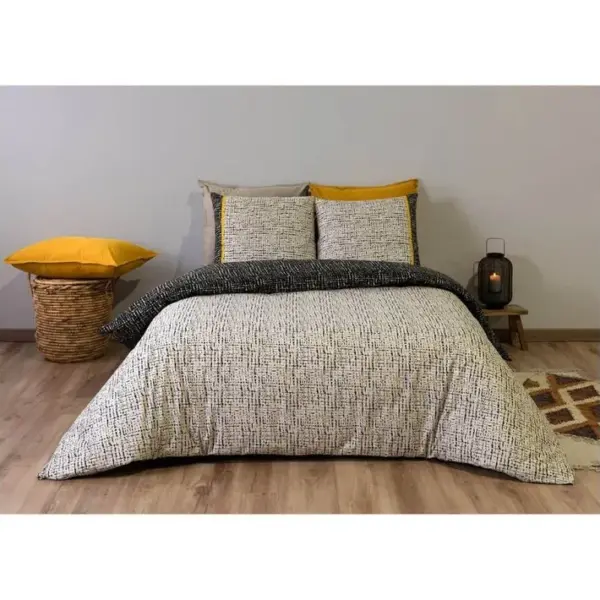 Housse De Couette 260x240 Vulcane + 2 Taies 100% Coton 57 Fils