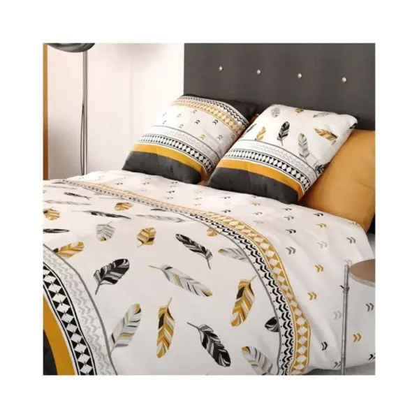 Housse De Couette 260x240 Plumes + 2 Taies Coton 57 Fils