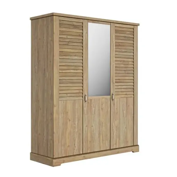 Armoire 3 Portes Thelma Charme Imitation Châtaignier Cérusé