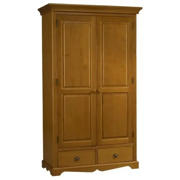 Chambre Enfant Pin Miel Lit 90 + Armoire + Commode