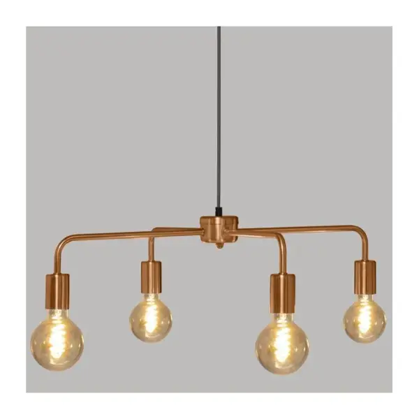 Luminaire Suspension 4 Lampes En Métal Cuivre D 69 Cm