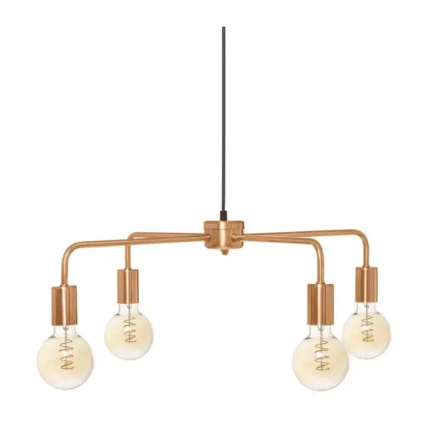 Luminaire Suspension 4 Lampes En Métal Cuivre D 69 Cm