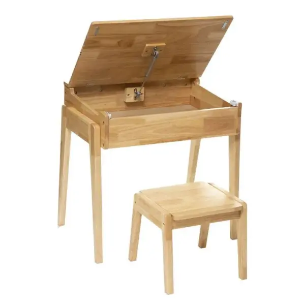 Pupitre Robin Pour Enfant Avec Son Tabouret - En Bois Dhevea - Beige