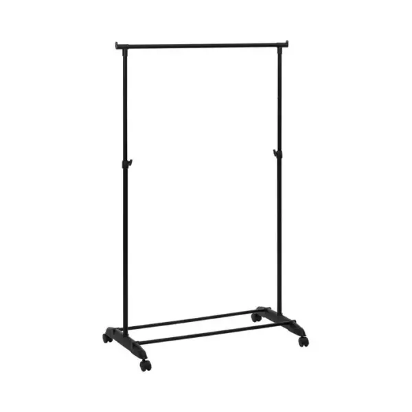 Penderie Portant à Vêtements En Métal Noir Extensible En Hauteur H 160 Cm