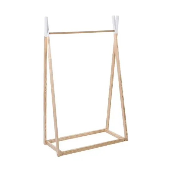 Penderie Enfant Portant à Vêtements En Bois H 126 Cm