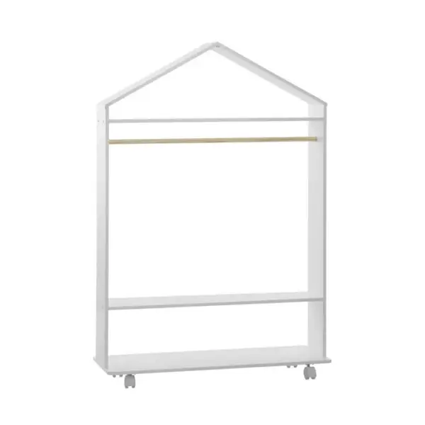 Meuble Enfant Etagère Et Penderie à Roulettes H 120 Cm