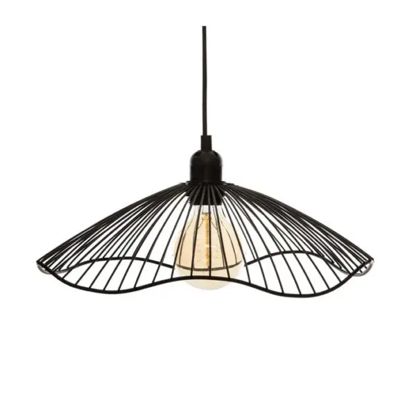 Luminaire Suspension En Métal Filaire Noir D 34 Cm