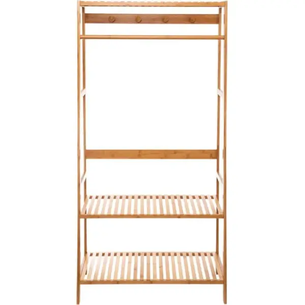 Porte Manteaux Design Scandinave Gaia - L. 80 X H. 170 Cm - Couleur Bambou