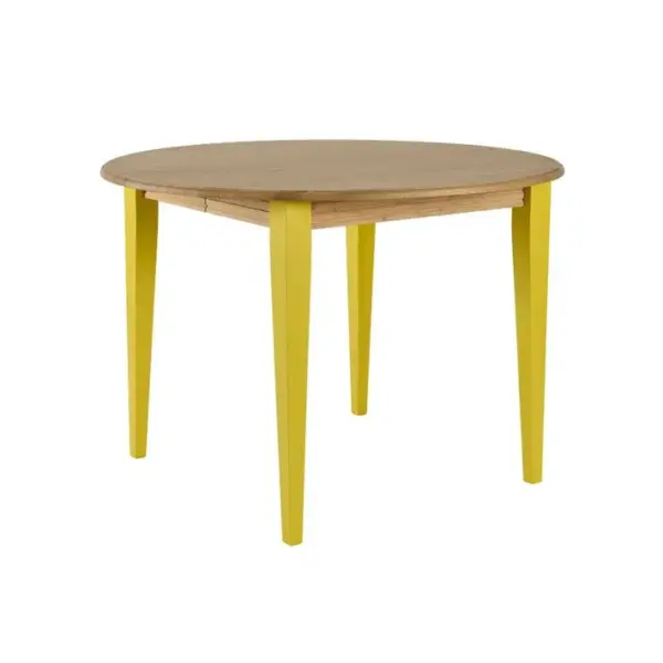 Table Ronde Extensible En Bois 4/6 Places D115 Pieds Colorés - Victoria