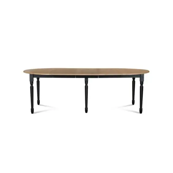 Table Ronde 6 Pieds Tournés 115 Cm + 3 Rallonges Bois - Victoria