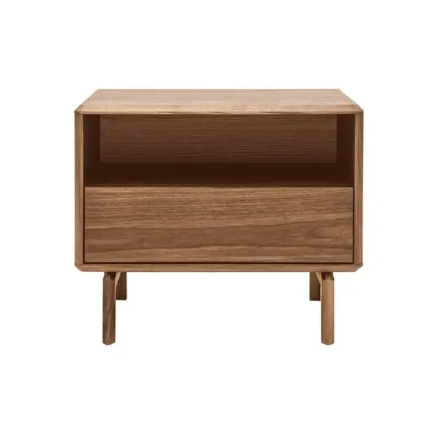 Table De Chevet Bois Foncé Noyer L60 Cm Suva