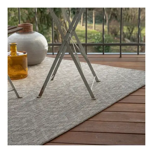 DELADECO Tapis Taupe Intérieur Et Extérieur Rectangle Plat Jacob Taupe 80x150