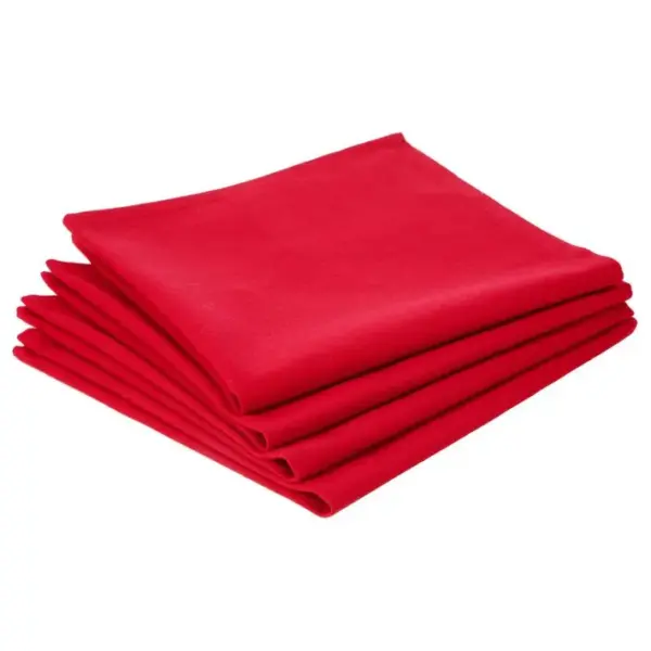 4 Serviettes De Table - Coton - Rouge