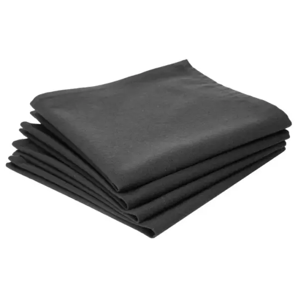 4 Serviettes De Table - Coton - Gris