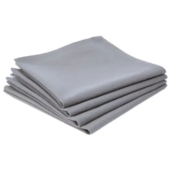 4 Serviettes De Table En Coton - Gris