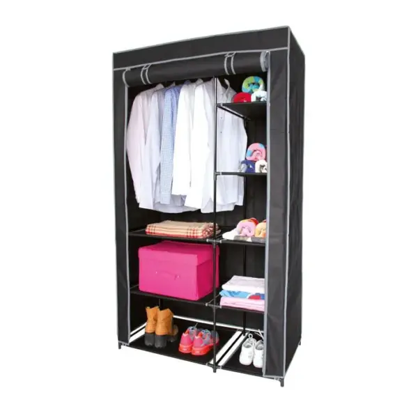 Armoire Avec Housse En Tissu - 100 X H. 170 Cm - Noir