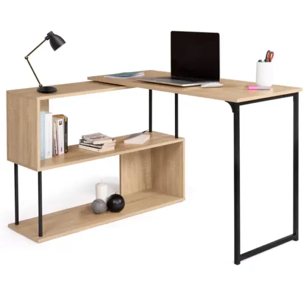 Bureau Dangle Rotatif 180° Detroit Étagère Forme S Design Industriel