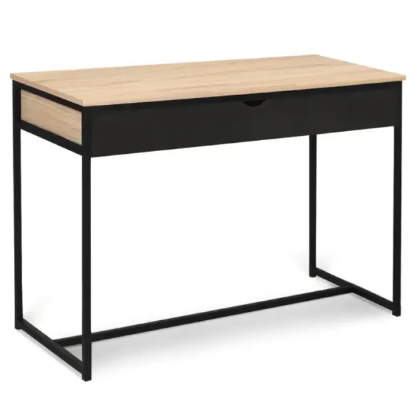 Bureau 1 Tiroir Noir Boston Design Industriel